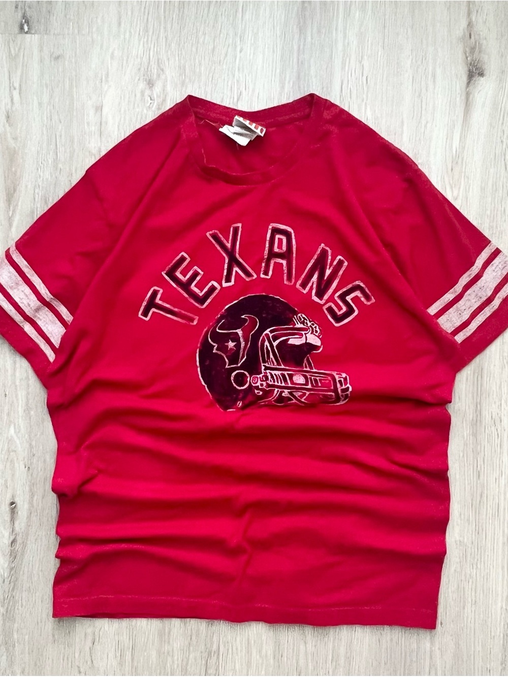 Vintage Houston Texans Shirt Adult Large Red Spellout Helmet Logo Crew Neck Y2K - Picture 2 of 11